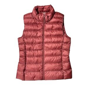 UNIQLO Ultra Lightweight Down Quilted Puffer Vest Jacket Red Women Sz XS